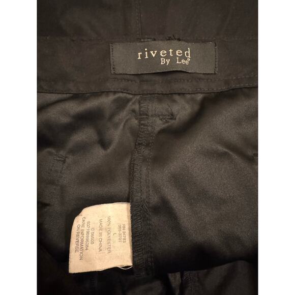 Y2K Vintage Riveted by Lee Long Black Side Zip Maxi Skirt Size L - Picture 4 of 4